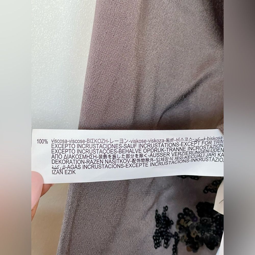 ⛔️ PENDING SALE⛔️ZARA SEQUIN EMBROIDERED WRAPBLOUSE MINK 2731/281/191/021 - Picture 4 of 12
